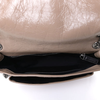 Saint Laurent Crinkled Calfskin Matelasse Monogram Medium Niki Chain Satchel Light Taupe 4 of 4