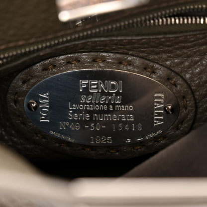 Fendi Cuoio Romano Snakeskin Selleria Mini Peekaboo Iconic Satchel Corda White 7 of 11