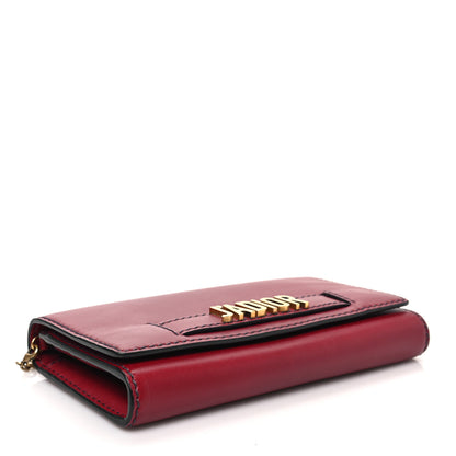 Christian Dior Grained Lambskin J'adior Croisiere Chain Wallet Red 3 of 6