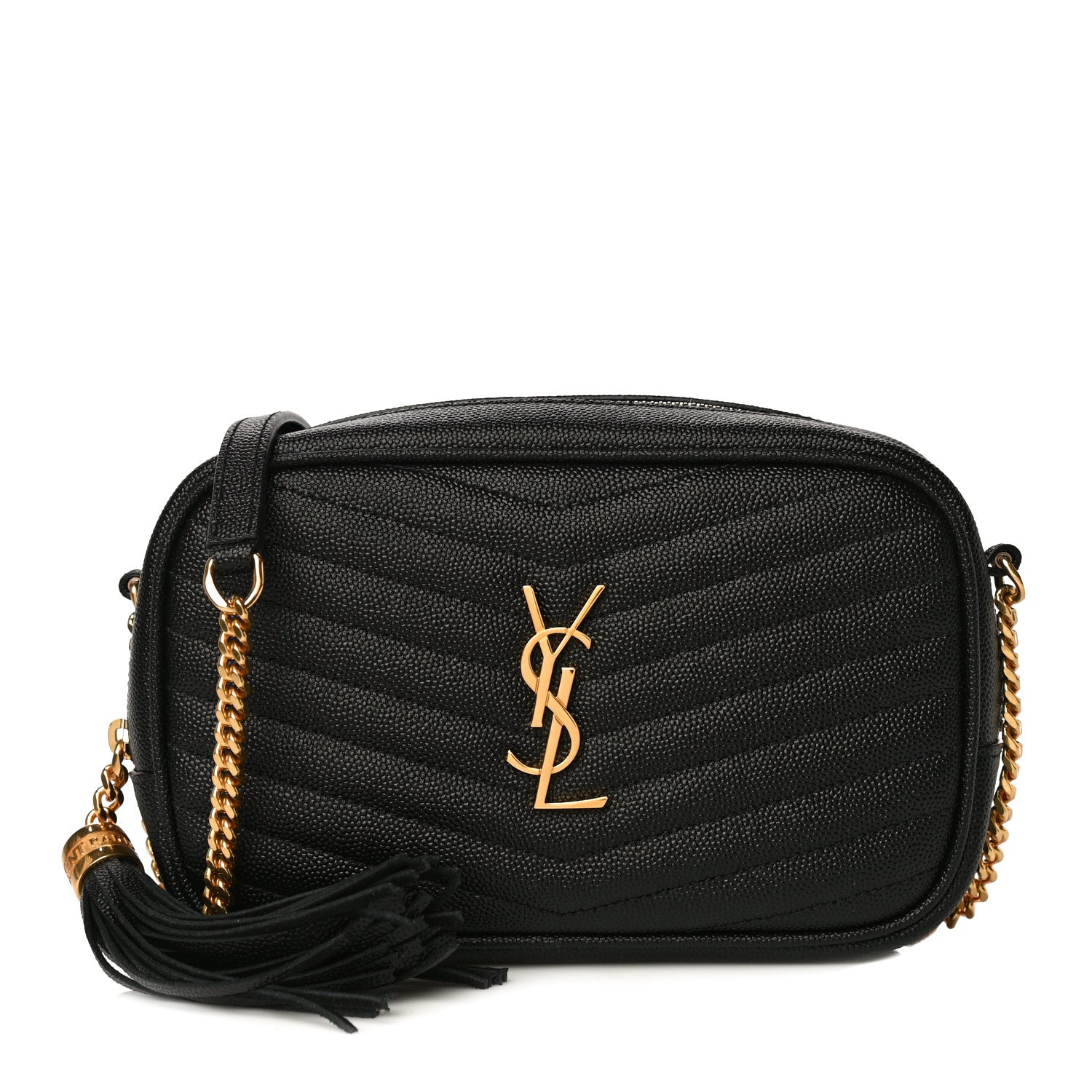 Saint Laurent Grain De Poudre Matelasse Monogram Mini Lou Camera Bag Black 1 of 10
