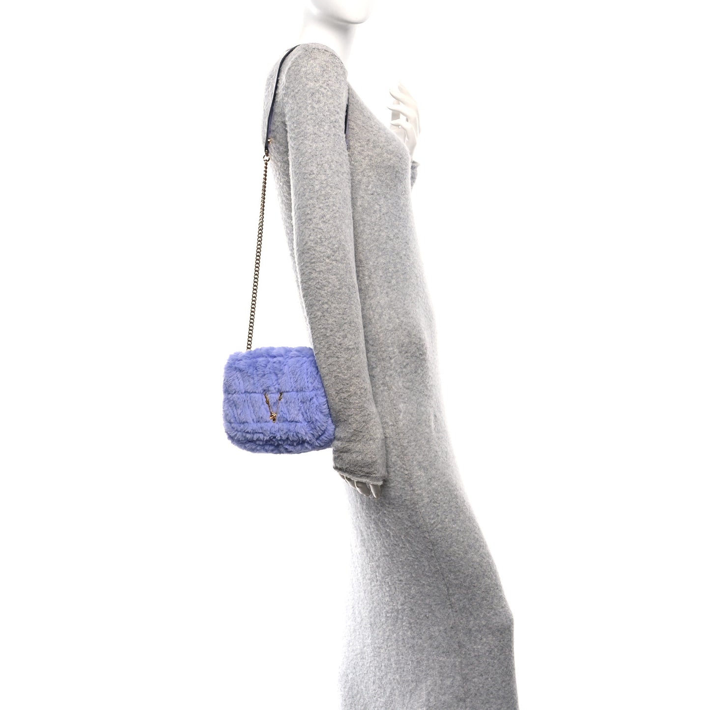 Faux Fur Quilted Virtus Shoulder Bag Orchid