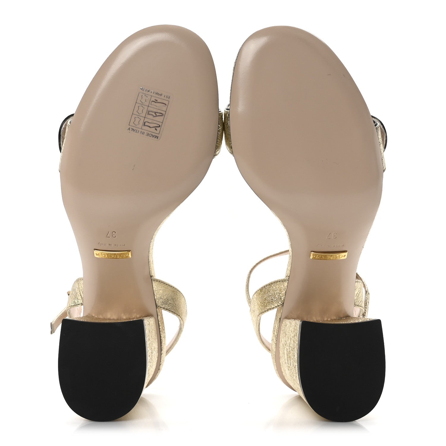 Gucci Galassia GG Marmont Ankle Wrap 75mm Sandals 37 Platino 6 of 9