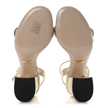 Gucci Galassia GG Marmont Ankle Wrap 75mm Sandals 37 Platino 6 of 9