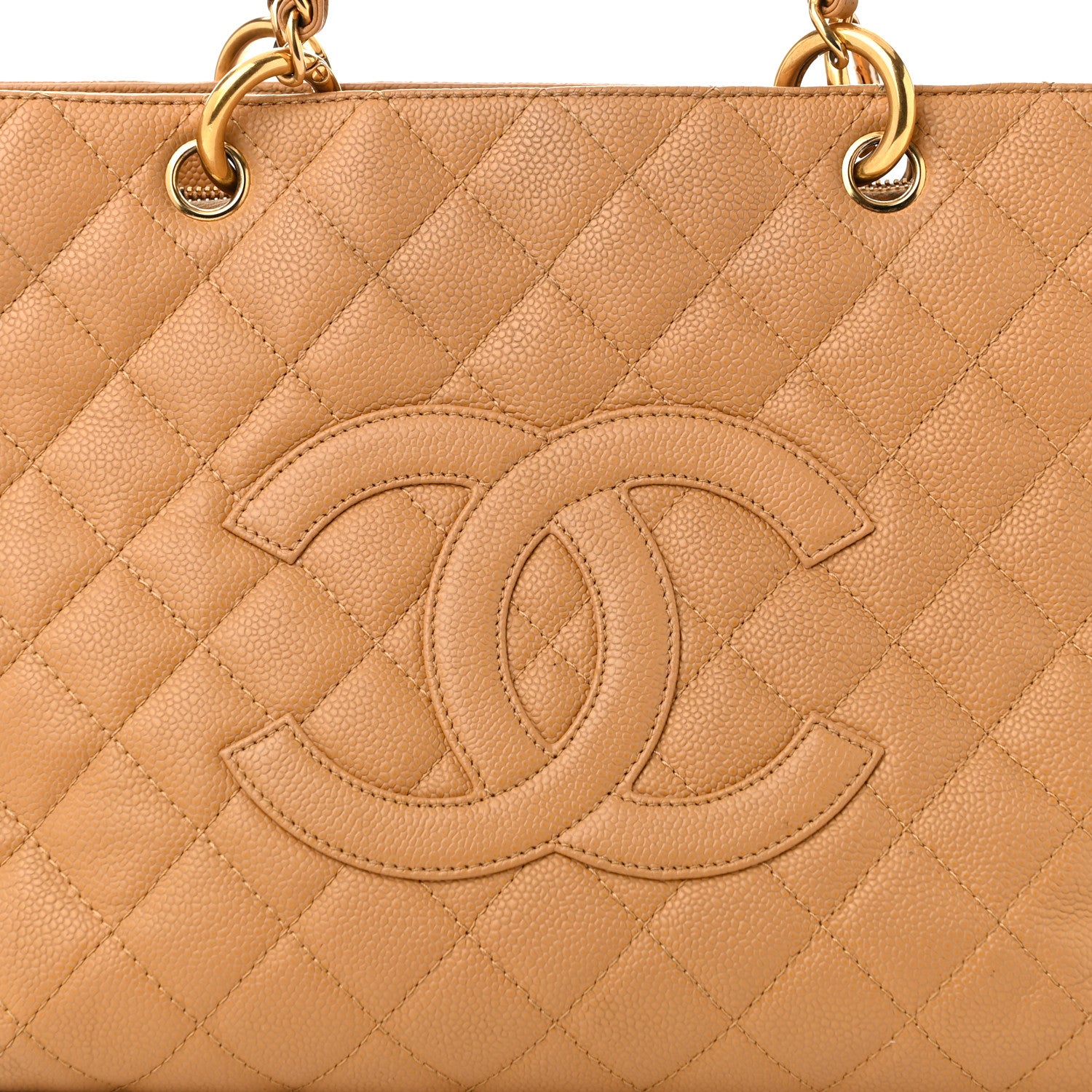 Chanel Caviar Quilted Grand Shopping Tote GST Dark Beige 9 of 14