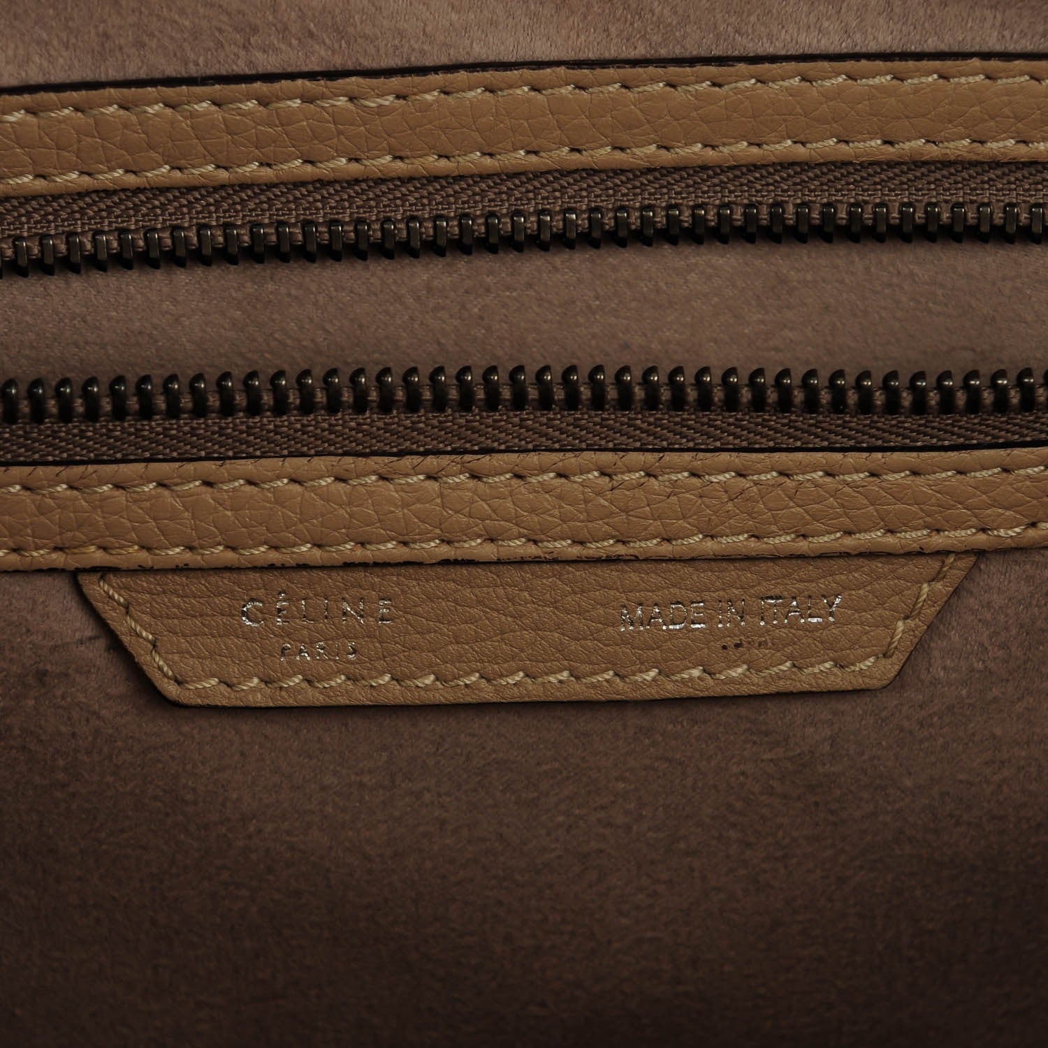 Celine Drummed Calfskin Mini Luggage Dune 7 of 8
