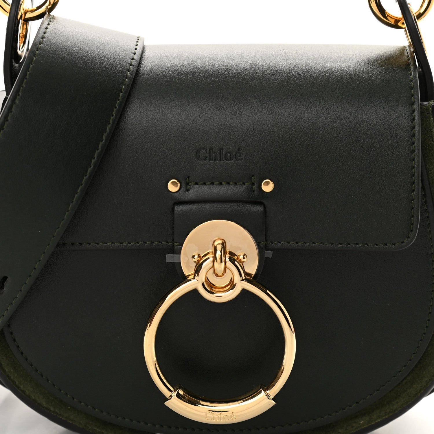 Chloe Calfskin Suede Small Tess Bag Night Forest 7 of 9