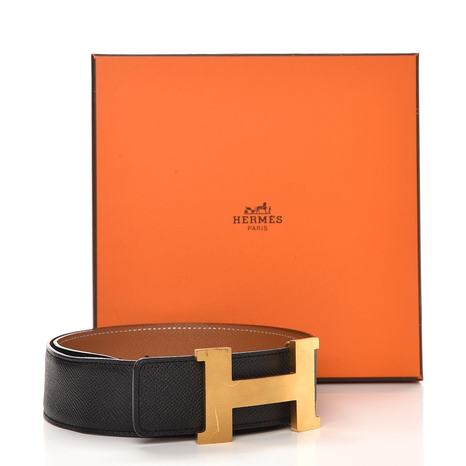 Hermes Epsom 42mm Constance 2 H Belt 80 Gold Black 8 of 8