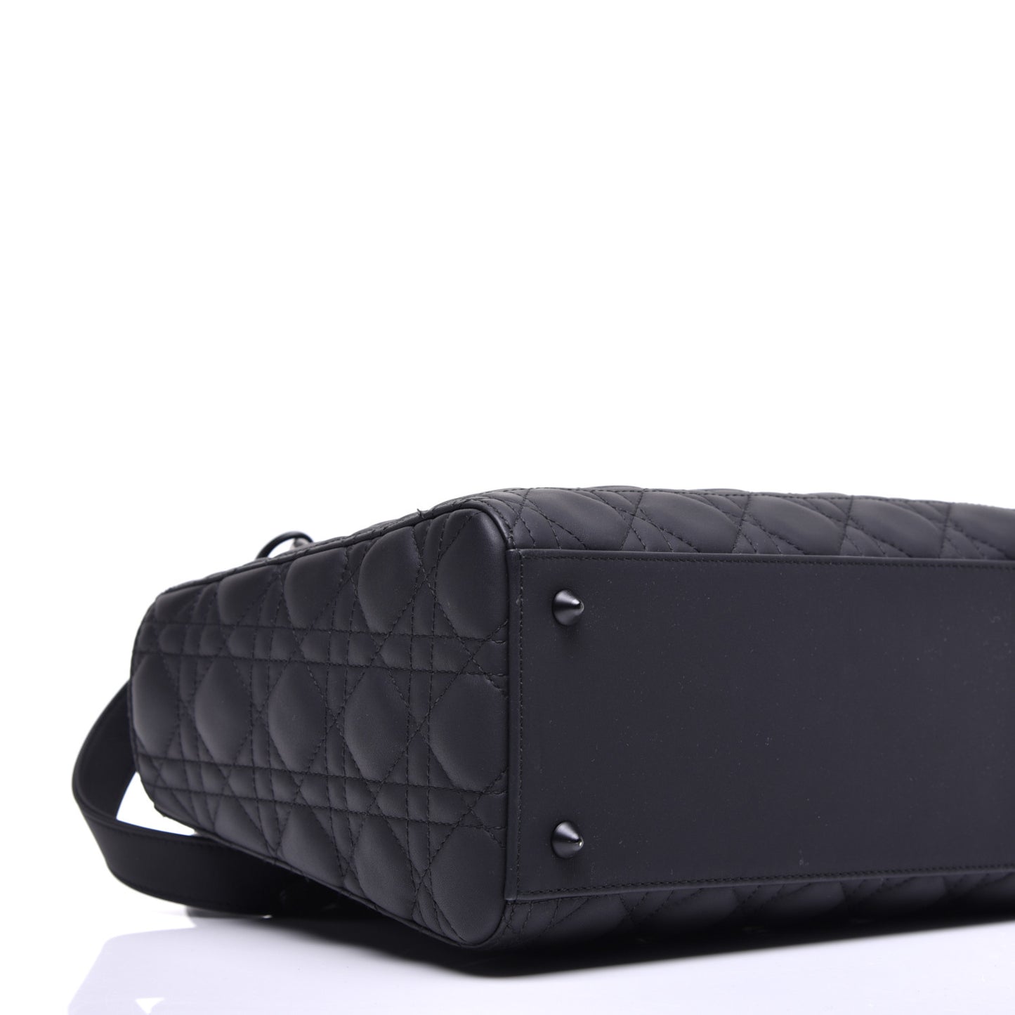 Ultra Matte Calfskin Cannage Medium Lady Dior Black