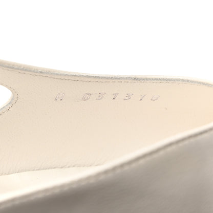 Chanel Lambskin Cap Toe CC Slingback Pumps 37.5 White Black 8 of 9