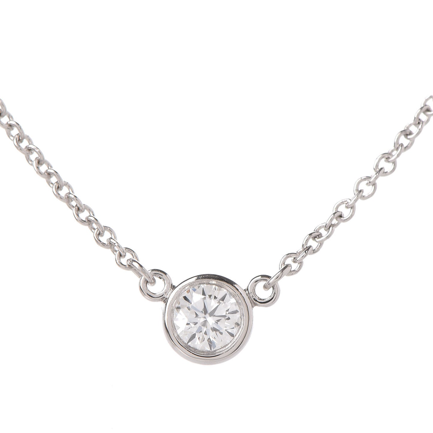 Platinum Diamond .14ct Elsa Peretti Diamonds by the Yard Pendant Necklace
