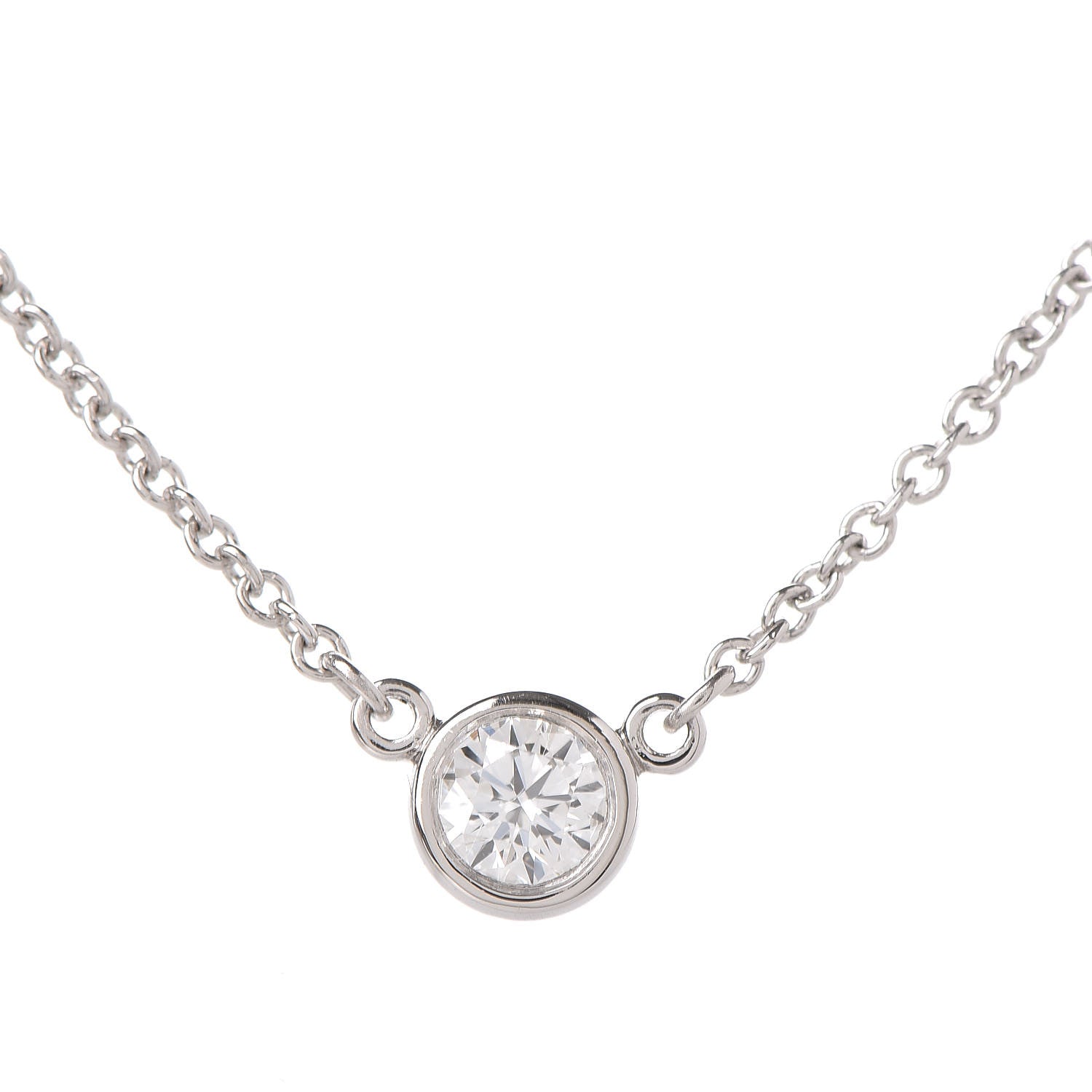 Tiffany Platinum Diamond .14ct Elsa Peretti Diamonds by the Yard Pendant Necklace 4 of 7