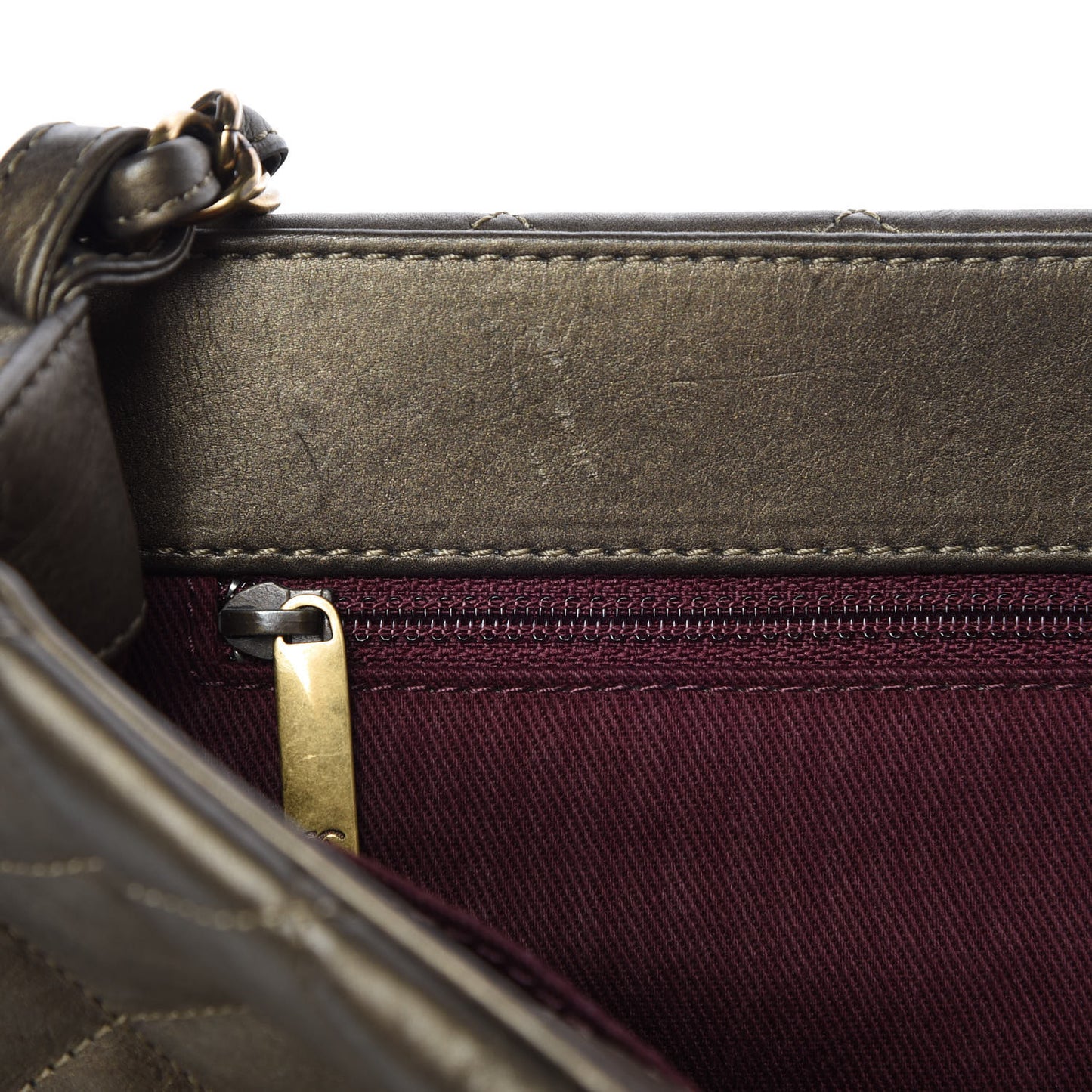 Metallic Calfskin Quilted Large Istanbul Flap Gold