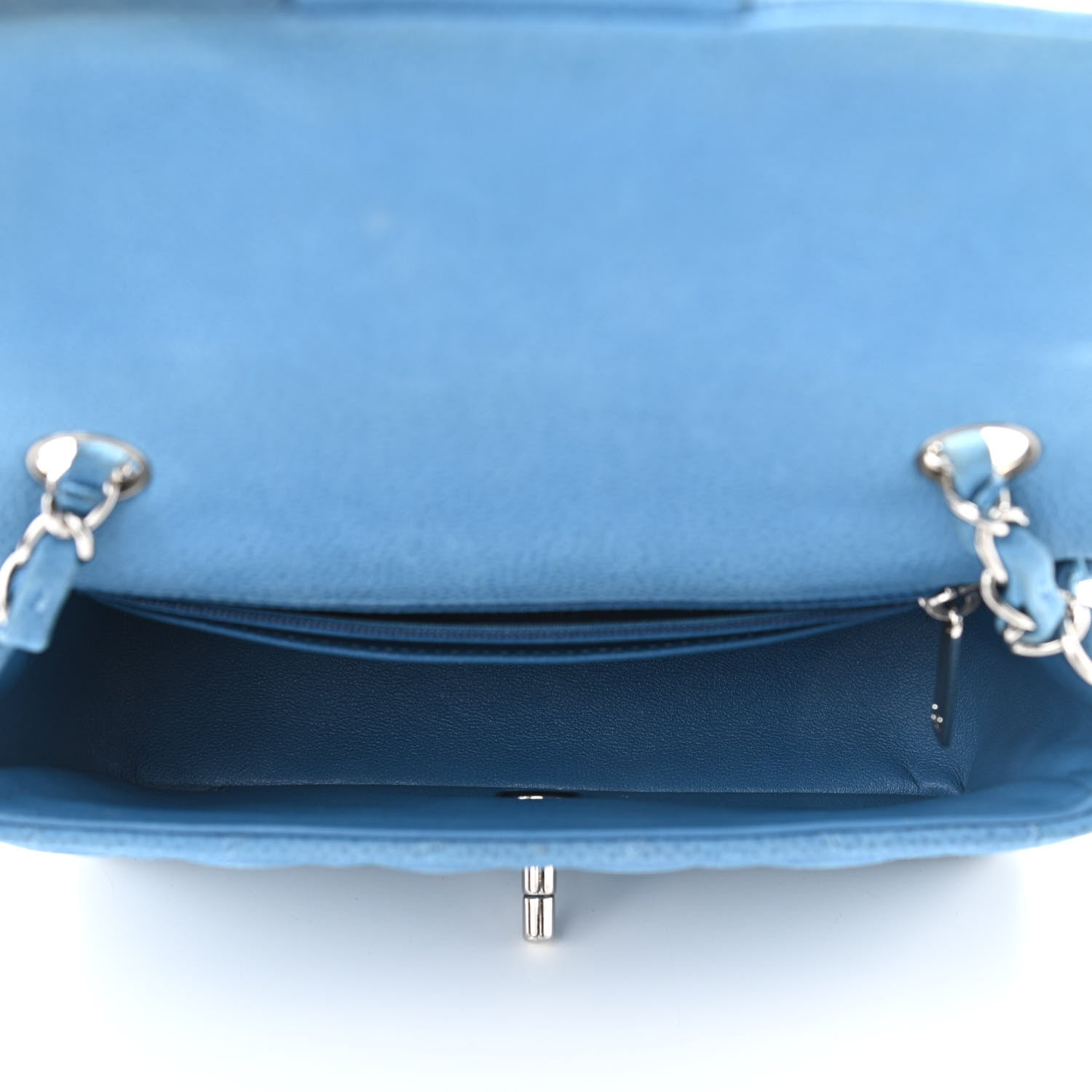 Chanel Iridescent Caviar Quilted Mini Rectangular Flap Light Blue 7 of 11