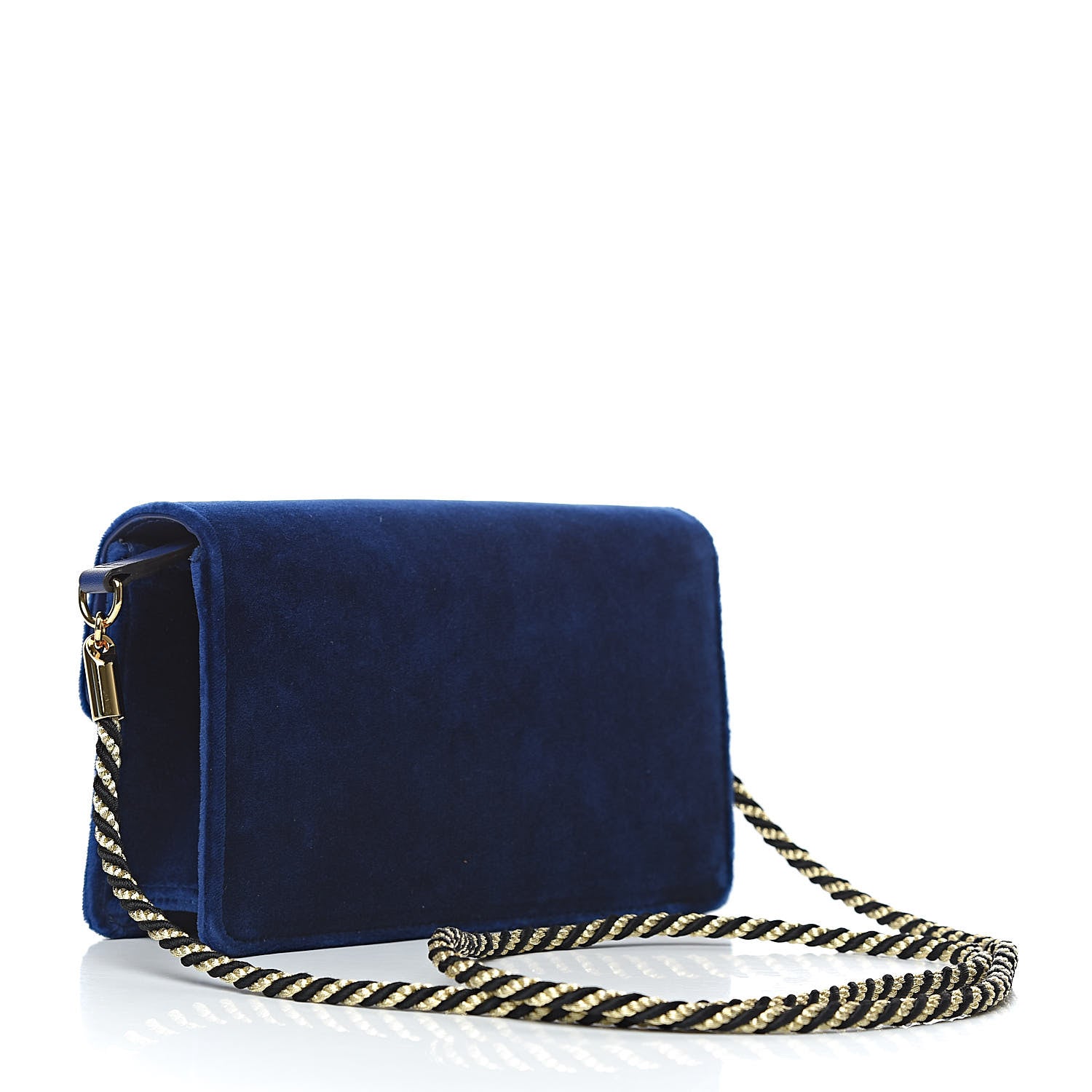 Gucci Velvet Crystal Square G Shoulder Bag Cobalt Blue 3 of 11