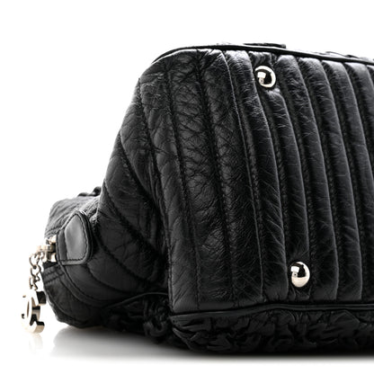 Chanel Lambskin Astrakhan Bowler Black 9 of 12