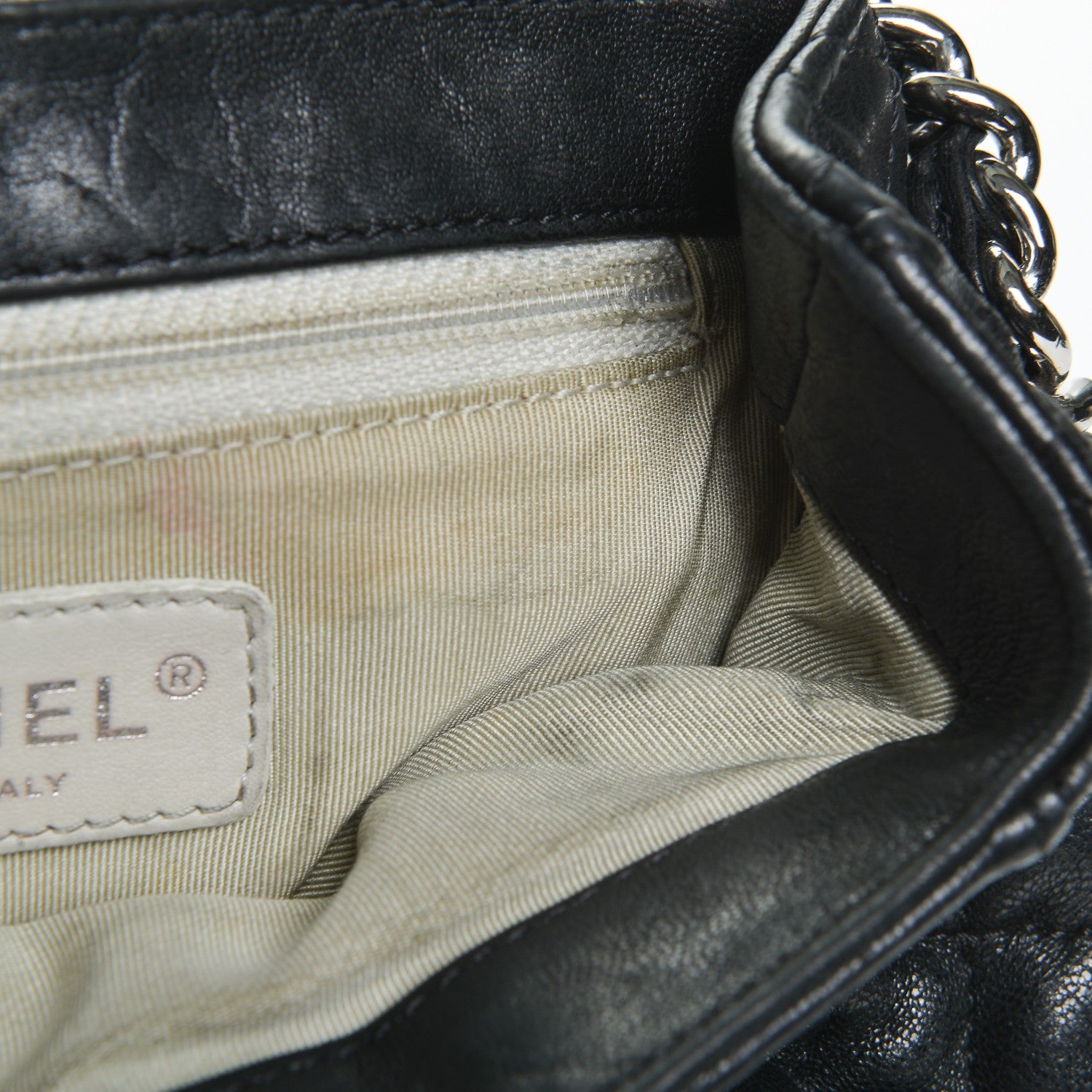 Chanel Washed Lambskin Mini Chain Around Messenger Black 9 of 10