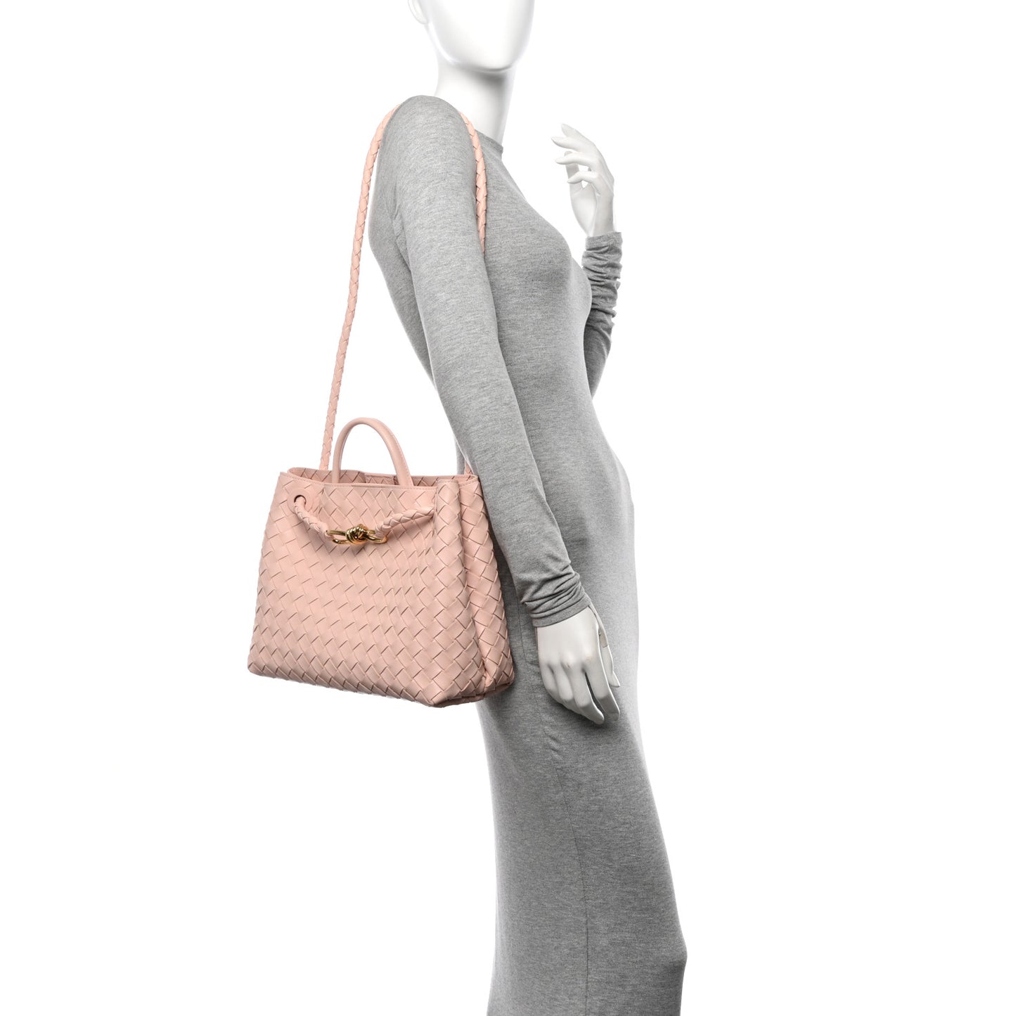 Nappa Intrecciato Medium Andiamo Shoulder Bag Lotus