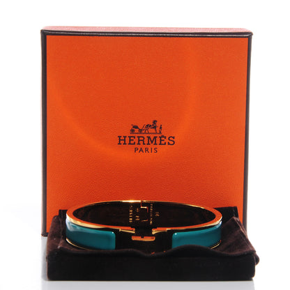 Hermes Enamel Narrow Clic Clac H Bracelet PM Bleu Indien 5 of 5