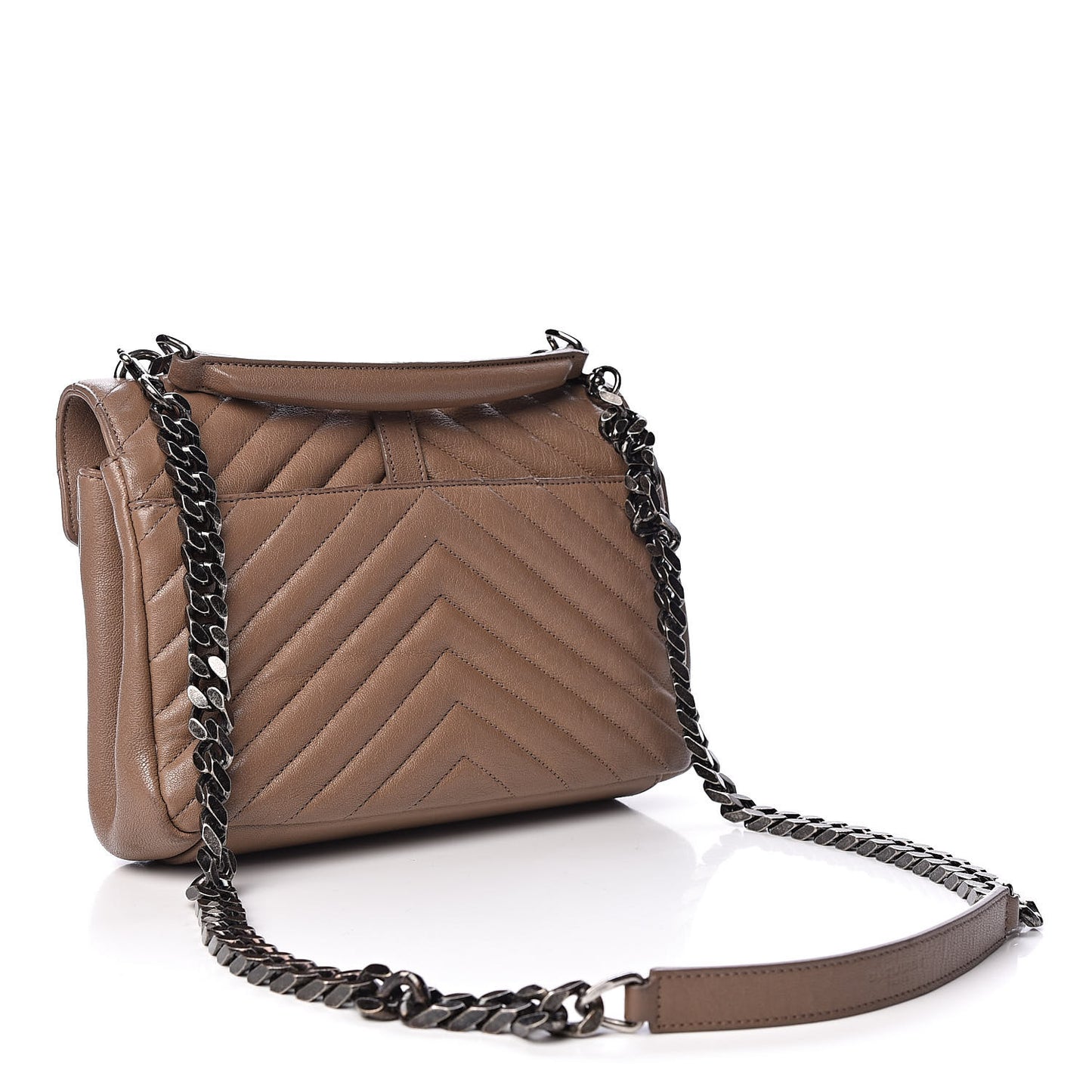 Sheepskin Matelasse Chevron Monogram Medium College Bag Fard