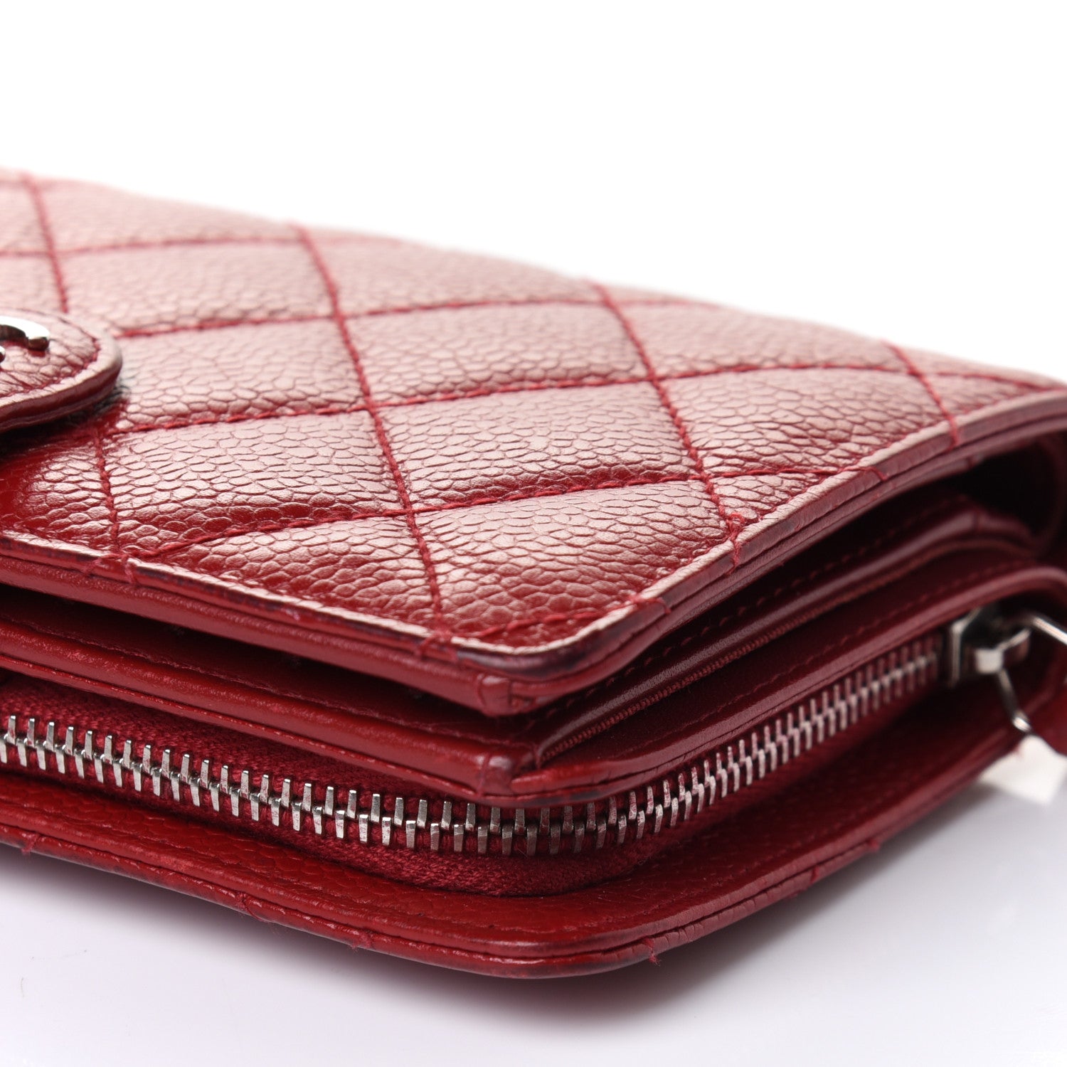 Chanel Caviar Quilted CC French Wallet Red 11 of 12