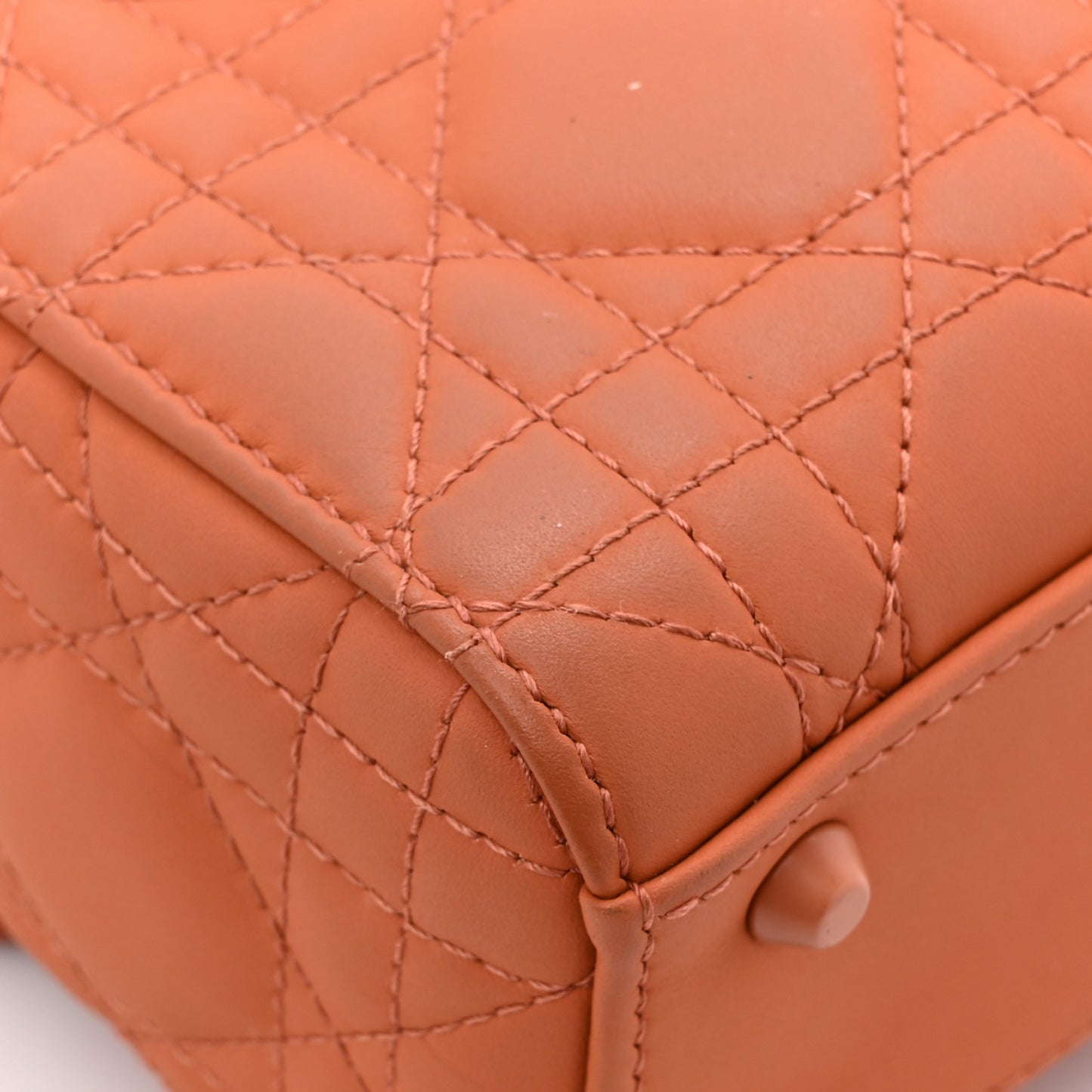 Ultra Matte Calfskin Cannage Mini Lady Dior Indian Red