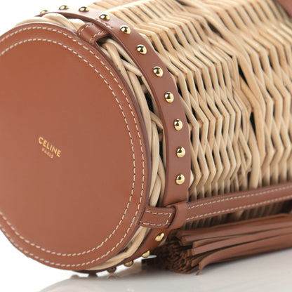 Celine Wicker Calfskin Mini Panier Bucket Bag Natural Tan 10 of 11