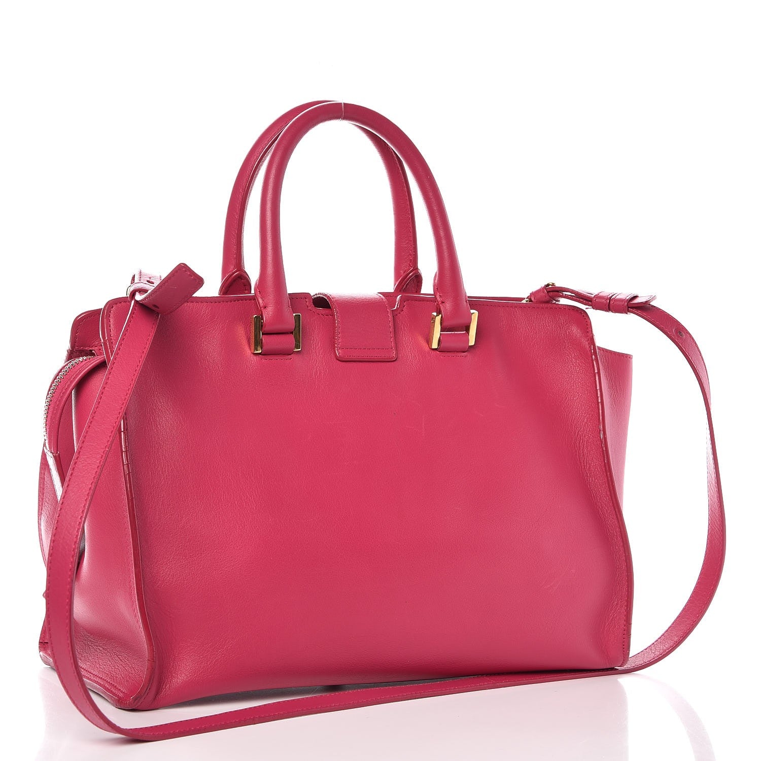 Saint Laurent Calfskin Small Classic Y Cabas Fuchsia 3 of 13