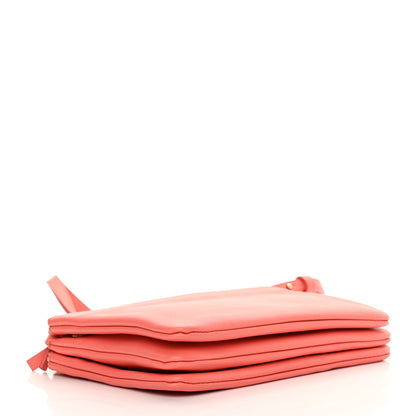 Celine Lambskin Small Trio Crossbody Bag Lipstick 3 of 12