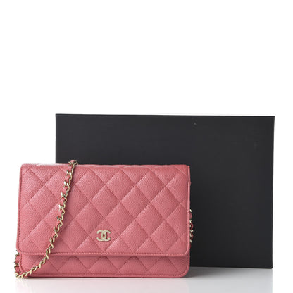 Chanel Caviar Quilted Wallet On Chain WOC Pink 12 of 12