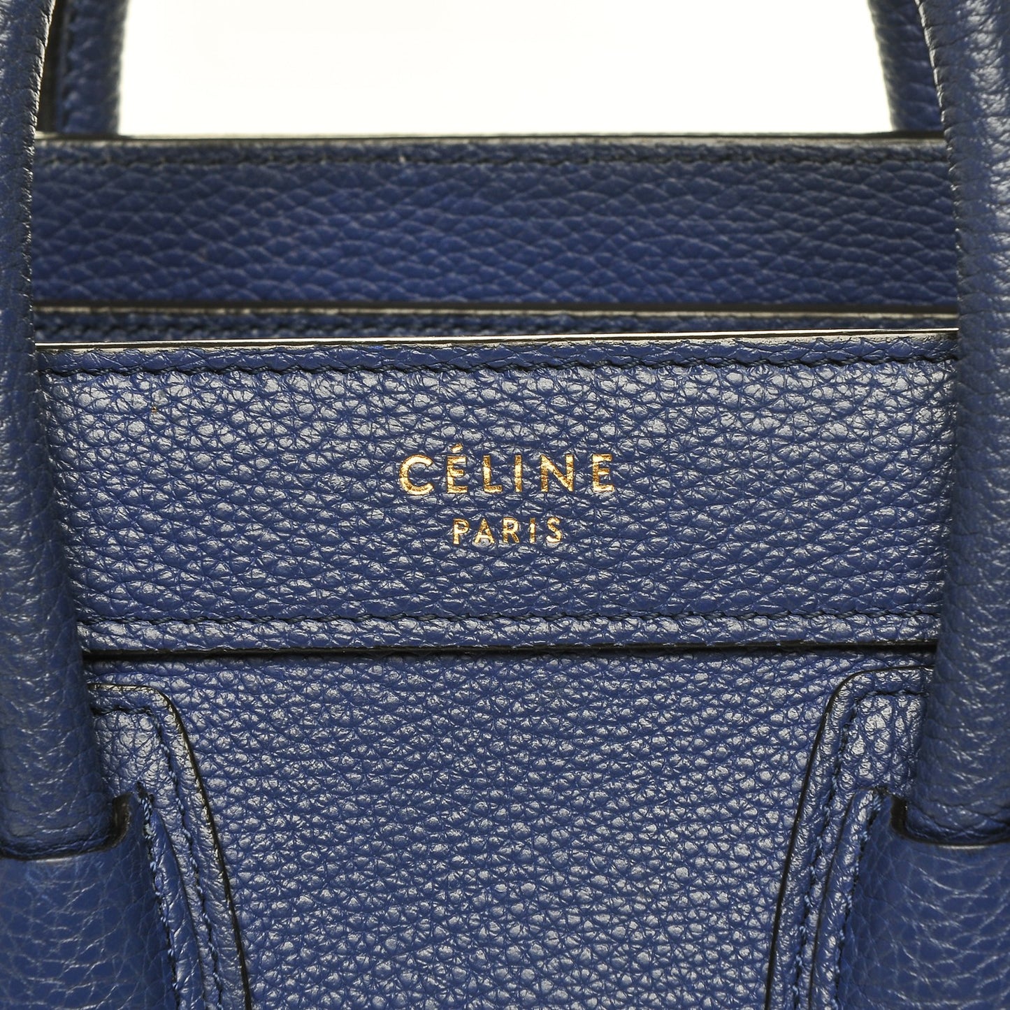 Drummed Calfskin Nano Luggage Indigo