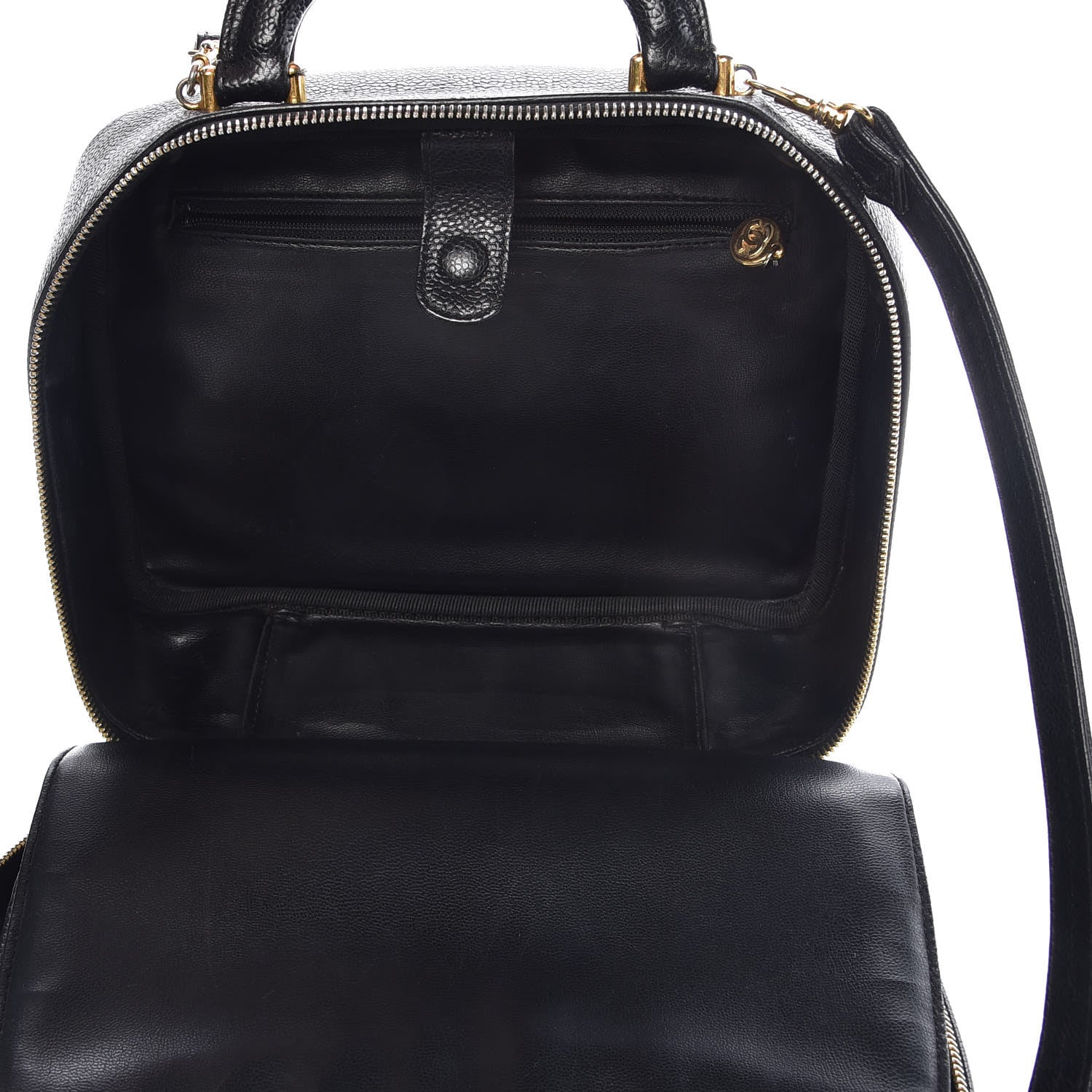 Chanel Caviar CC Vanity Cosmetic Case Black 10 of 12