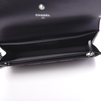 Chanel Iridescent Caviar Quilted Classic Pouch Clutch Black 6 of 12