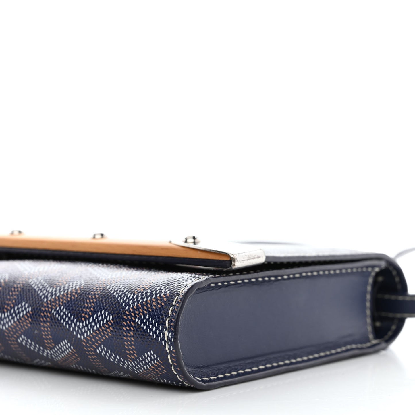 Goyardine Monte Carlo Bois Clutch With Strap Navy