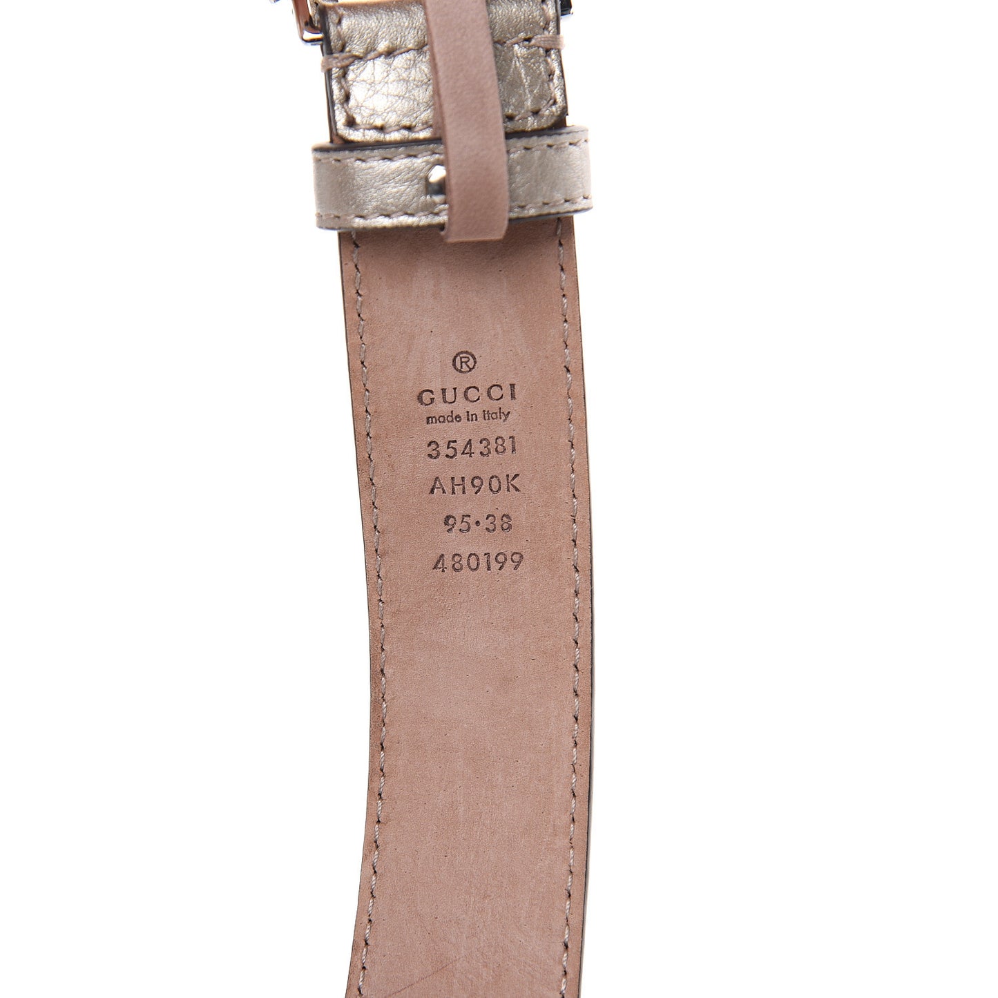 Calfskin Crystal Interlocking G Belt 95 38 Golden Beige