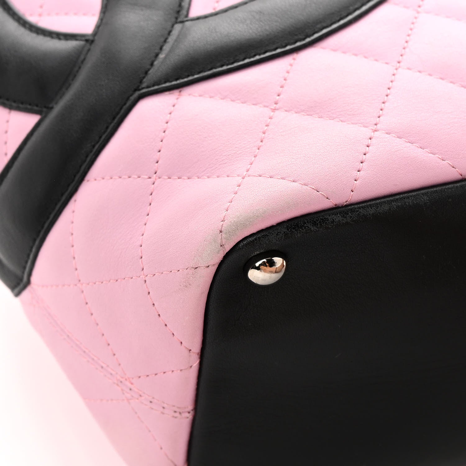 Chanel Calfskin Quilted Medium Cambon Tote Pink Black 9 of 16