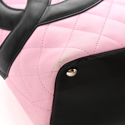 Chanel Calfskin Quilted Medium Cambon Tote Pink Black 9 of 16