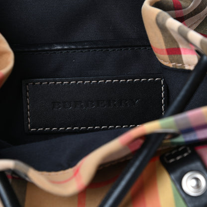 Burberry Vintage Rainbow Check Small Rucksack Backpack Antique Yellow 6 of 9