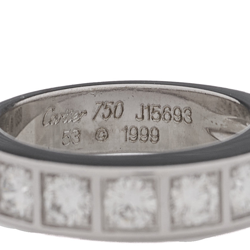 Cartier 18K White Gold Diamond Tectonic Band Ring 53 6.5 5 of 6