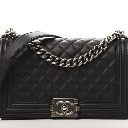 Chanel Calfskin Quilted Medium Boy Flap Black 13 of 14
