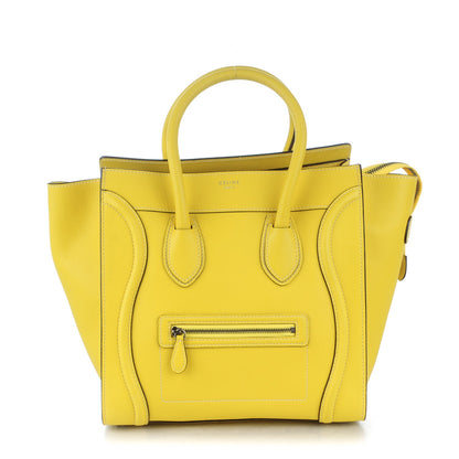Celine Drummed Calfskin Mini Luggage Citron 1 of 9