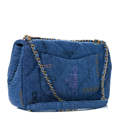 Chanel Denim Quilted Denim Large Mood Flap Blue Multicolor 3 of 10