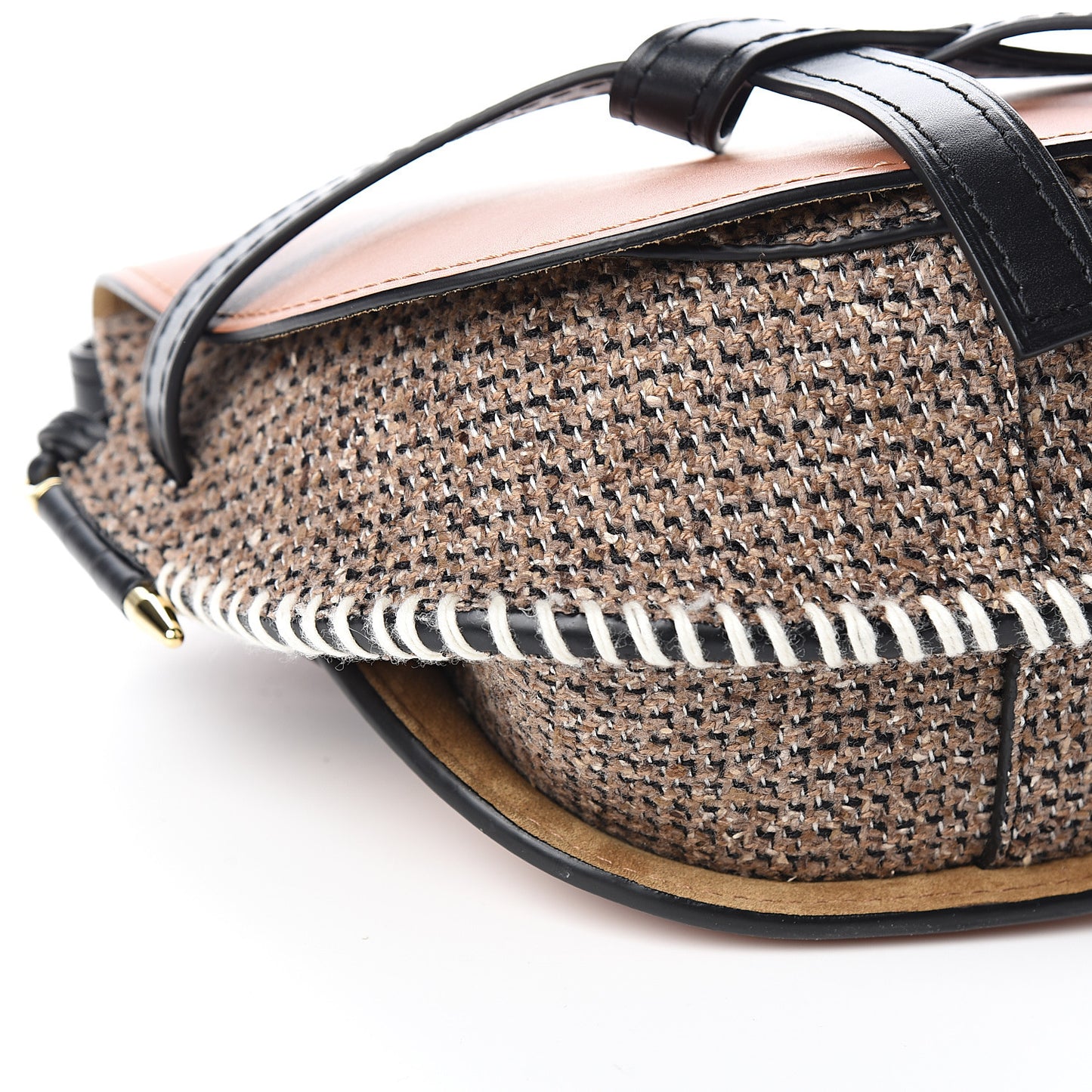 Calfskin Tweed Small Gate Crossbody Bag Tan