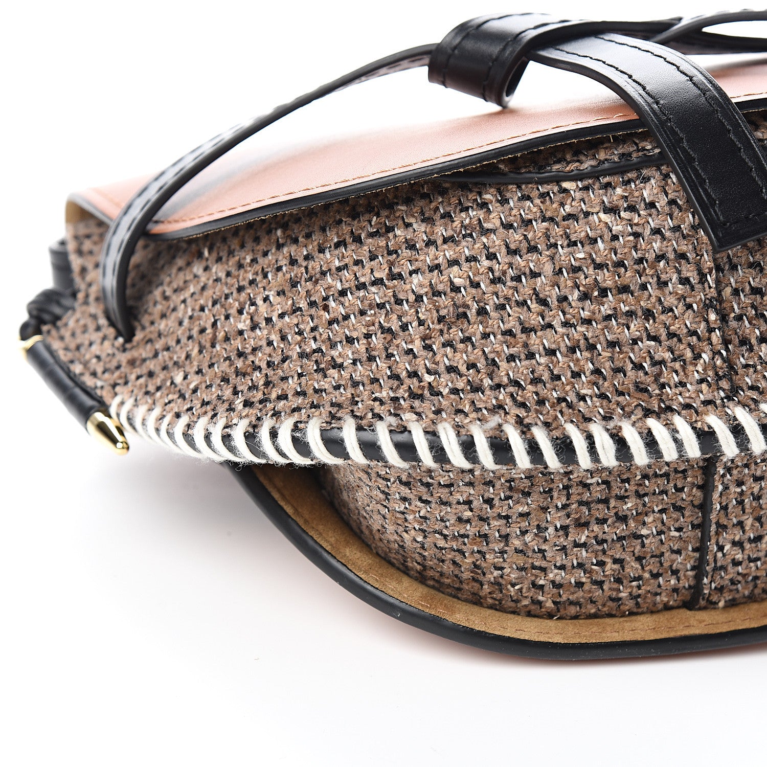 Loewe Calfskin Tweed Small Gate Crossbody Bag Tan 6 of 8