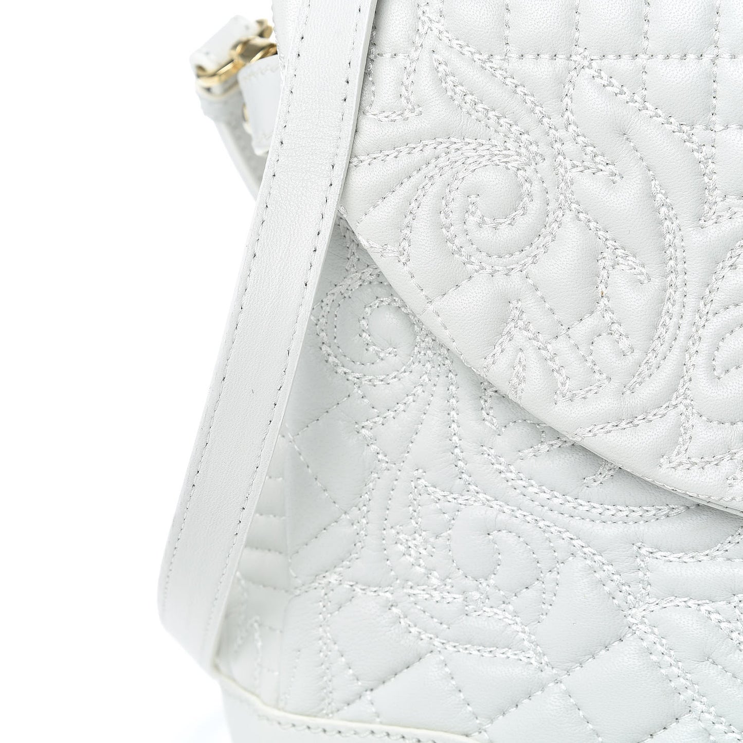 Nappa Barocco Quilted Altea Vanitas Satchel White
