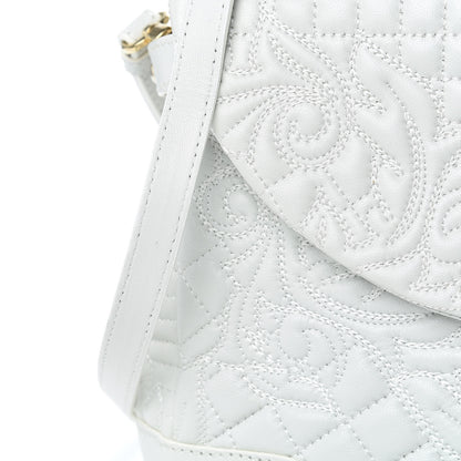 Versace Nappa Barocco Quilted Altea Vanitas Satchel White 11 of 17