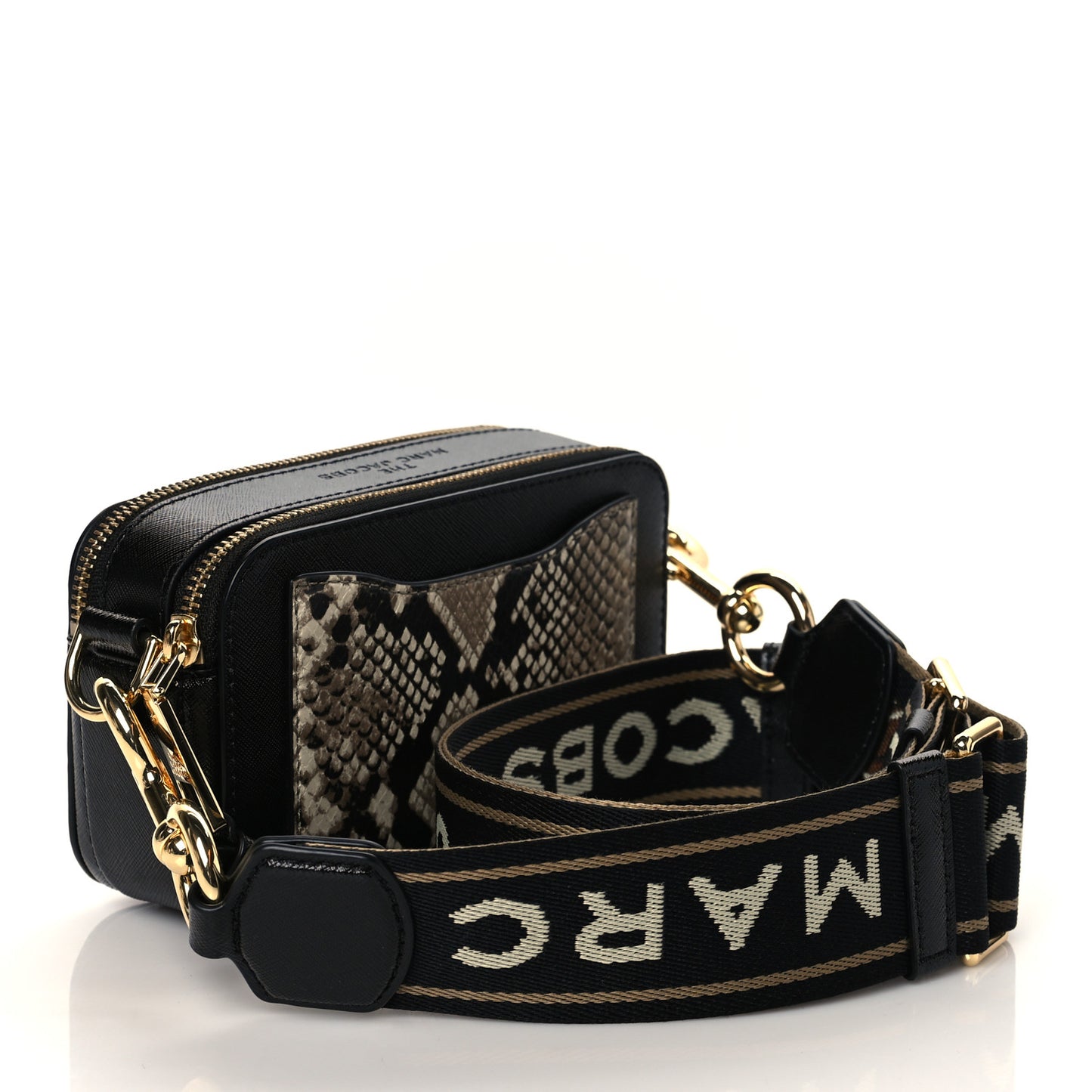 Calfskin Snake Embossed Snapshot Camera Bag