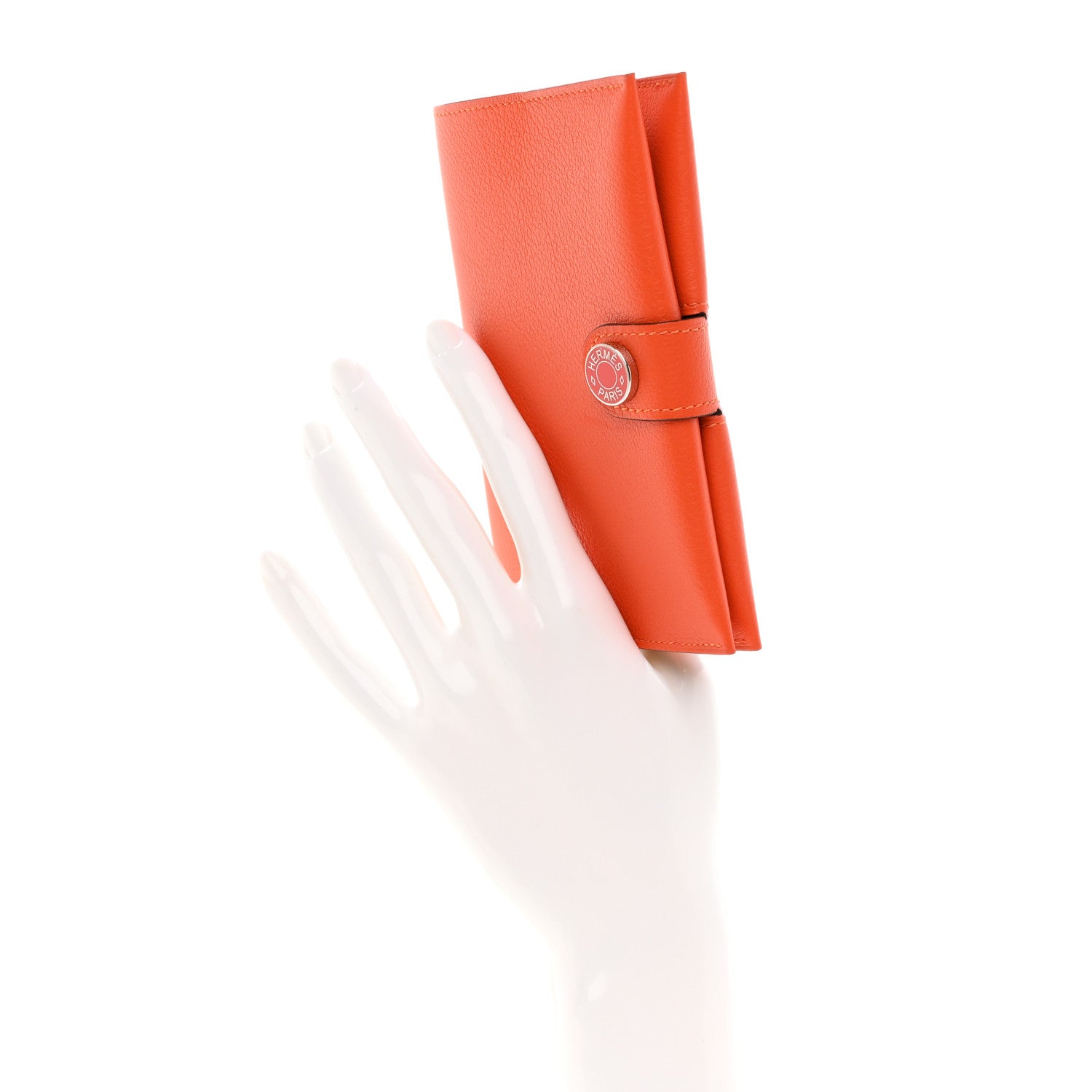 Hermes Evercolor RMS Passport Holder Orange 2 of 8