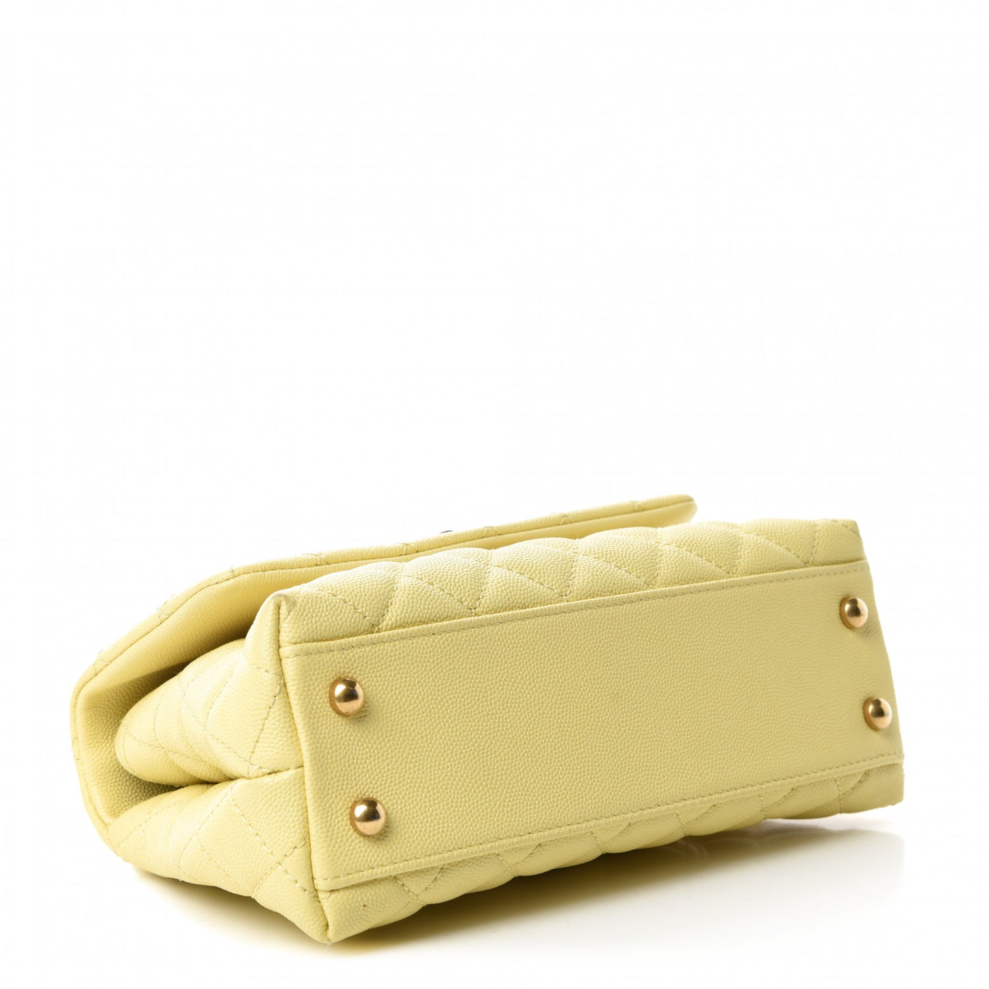 Caviar Quilted Mini Coco Handle Flap Yellow