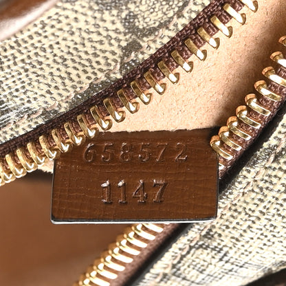 Gucci GG Supreme Monogram Azalea Calfskin Mini Retro Interlocking G Shoulder Bag Beige Ebony Brown Sugar 7 of 10