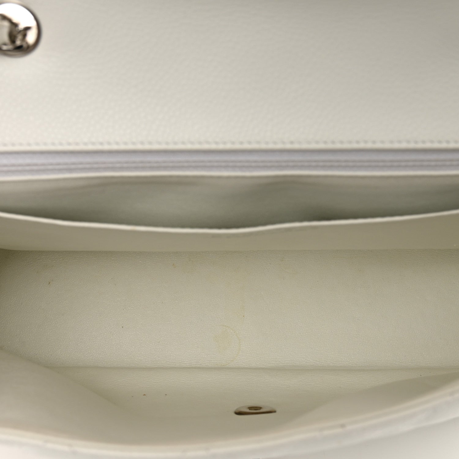 Chanel Caviar Quilted Jumbo Single Flap White 6 of 13
